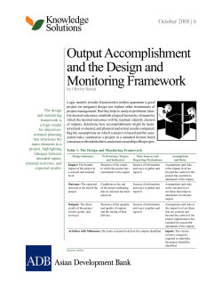 Output Accomplishment and the Design and Monitoring Framework