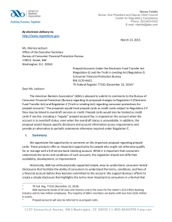 Prepaid Accounts under Regulation E and Regulation Z