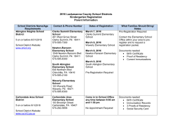 2016 Lackawanna County School Districts Kindergarten