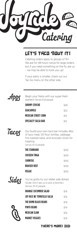 Catering - Joyride Taco House