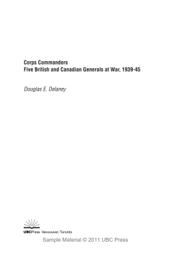 Corps Commanders Five British and Canadian Generals at War
