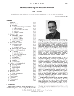 Stereoselective Organic Reactions in Water