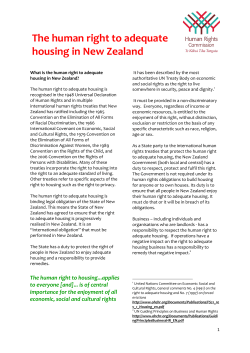Right to housing - Human Rights Commission