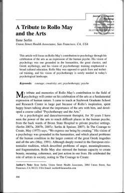 A tribute to Rollo May and the arts