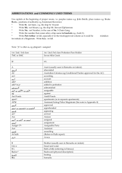 ABBREVIATIONS and COMMONLY USED TERMS
