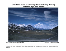 One Man`s Guide to Climbing McKinley