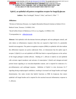 Epha2, An Epithelial Cell Pattern Recognition Receptor