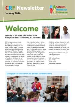 CRF newsletter January 2014