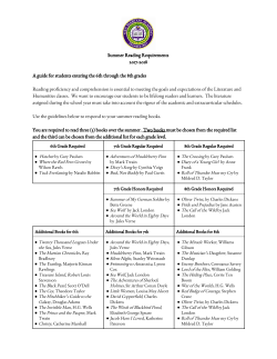 Summer Reading Requirements 2017