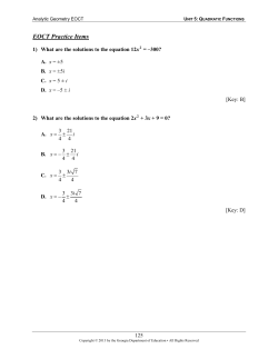 EOCT Practice Items - HCBE MATH 10