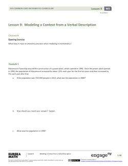 Lesson 9: Modeling a Context from a Verbal Description
