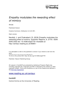 Empathy Modulates the Rewarding Effect of Mimicry