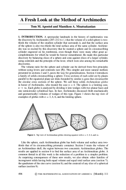 A Fresh Look at the Method of Archimedes