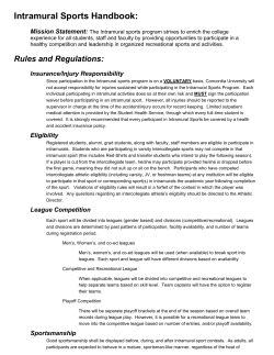 Intramural Sports Handbook - Concordia University Wisconsin