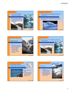 Introduction The Kinds of Glaciers The Kinds of Glaciers Valley