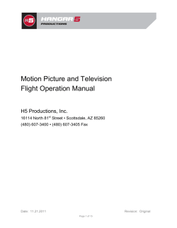 Motion Picture and Television Flight Operation Manual