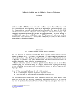 Epistemic Modality and the Subjective