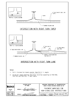 intersection with right turn taper