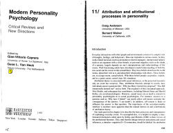 Modern Personality Psychology