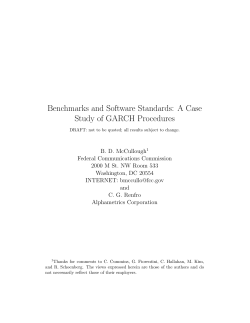 Benchmarks and Software Standards: A Case Study of GARCH