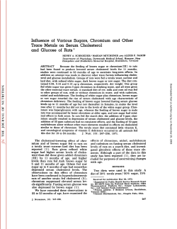 Influence of Various Sugars, Chromium and Other