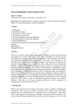 Stratospheric Ozone Depletion
