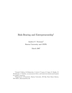 Risk-Bearing and Entrepreneurship - bu people