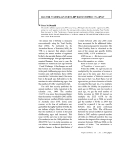 HAS THE AUSTRALIAN FERTILITY RATE STOPPED FALLING