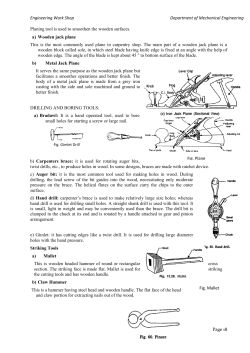 Engineering Work Shop Department of Mechanical