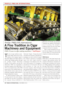 A Fine Tradition in Cigar Machinery and Equipment