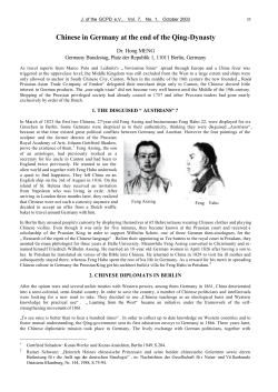 Chinese in Germany at the end of the Qing-Dynasty