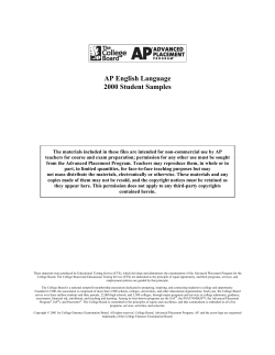 2000 AP English Language Student Samples