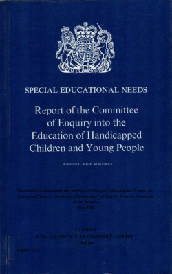 SPECIAL EDUCATIONAL NEEDS - UK Government Web Archive