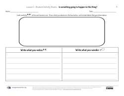 Write what you notice Write what you wonder