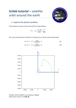 Scilab tutorial &ndash; satellite orbit around the earth