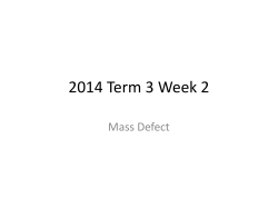 Mass Defect - Year 11 Electricity