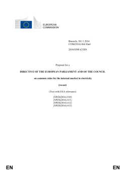 EUROPEAN COMMISSION Brussels, 30.11.2016 COM(2016) 864