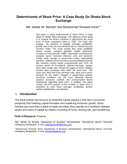 Determinants of Stock Price: A Case Study On Dhaka Stock Exchange