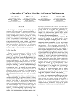 A Comparison of Two Novel Algorithms for Clustering Web