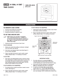 &pi; H-1086, H-1087 TIME CLOCK