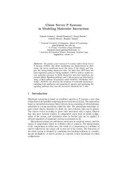 Client-Server P Systems in Modeling Molecular Interaction Gabriel