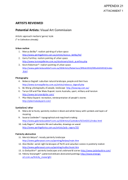 ARTISTS REVIEWED Potential Artists: Visual Art