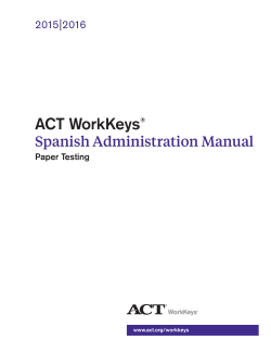 ACT WorkKeys Spanish Administration Manual for Paper Testing