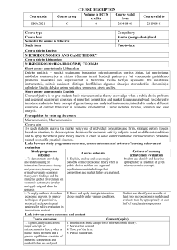 Microeconomics and Game Theory