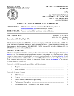 AFI 91-301 - American Society of Safety Engineers