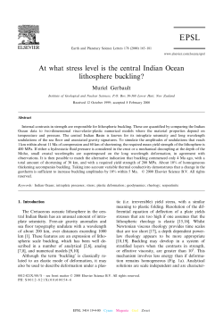 At what stress level is the Central Indian Ocean lithosphere buckling