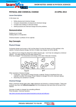 PHYSICAL AND CHEMICAL CHANGE 23 APRIL 2013