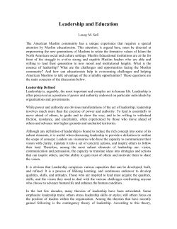 Leadership and Education - Islamic Society of North America