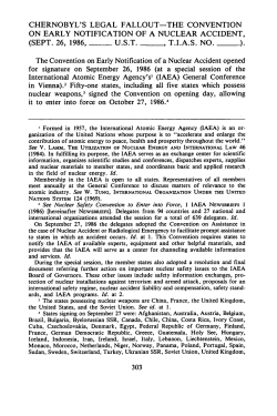 Chernobyl`s Legal Fallout - The Convention on Early Notification of a