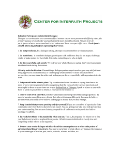 Rule of Dialogue - Center for Interfaith Projects